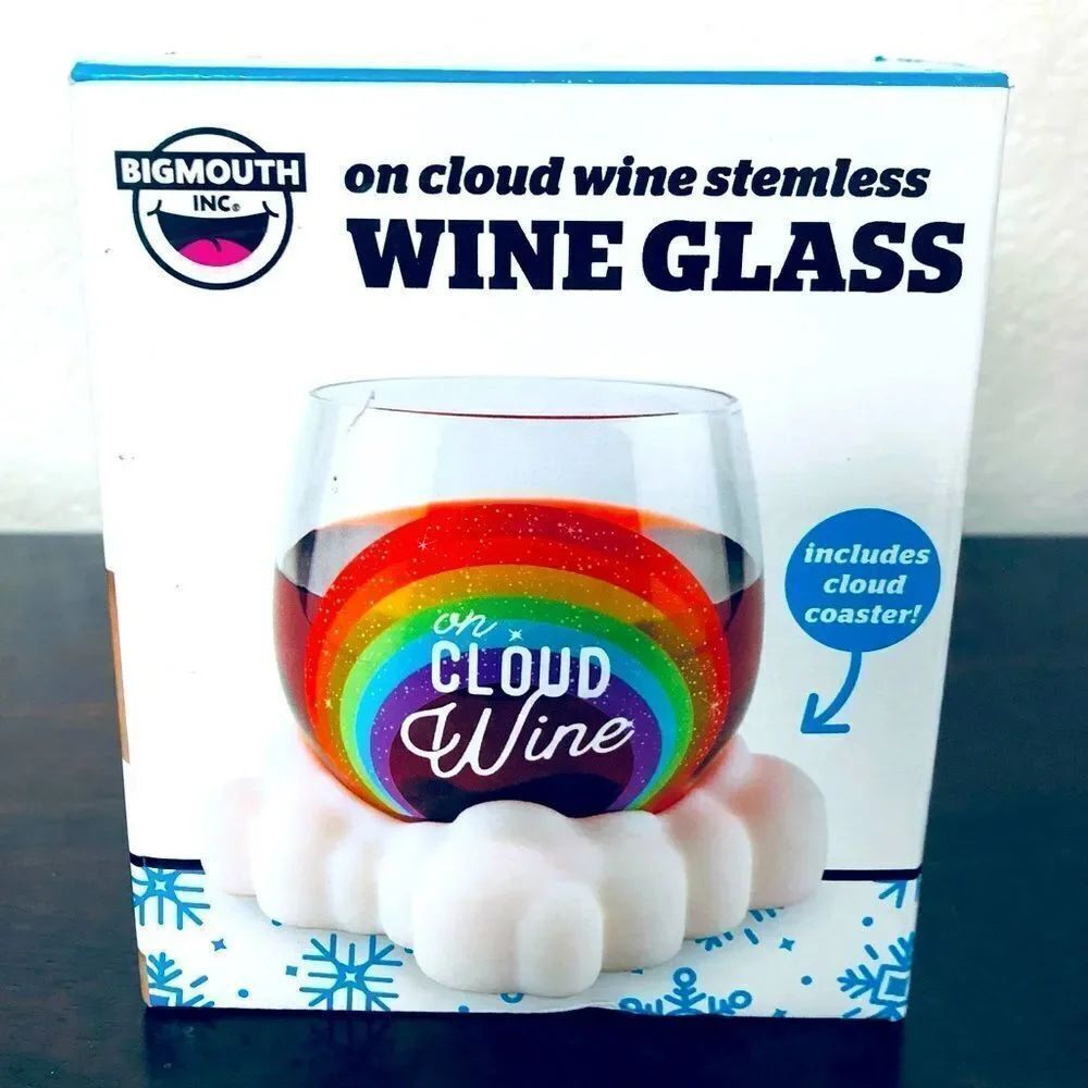 Rainbow Cloud Wine Novelty Stemless Wine Glass